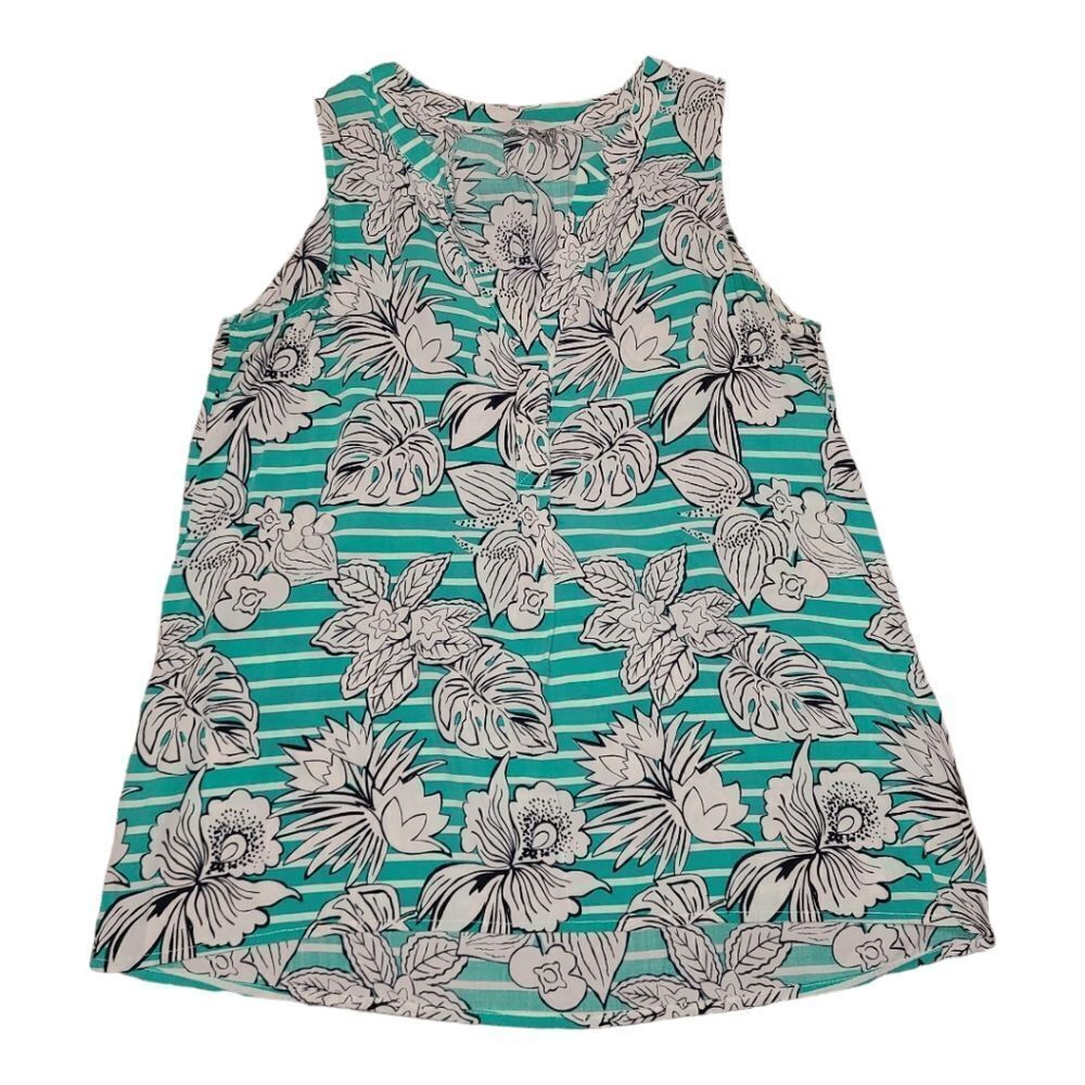 Crown & Ivy Floral Palm Leaf Blouse